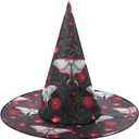 Witches Hat for Women - Halloween Witch Hats Witchy Cosplay Renaissance Masquerade Renfaire Costume for Adult