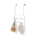 Umbra Estique Over The Door Coat Rack & Multi-Use Organizer, for Coats, Bags, Hats & More, White/Natural