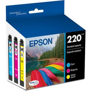 EPSON 220 DURABrite Ultra Ink Standard Capacity Color Combo Pack (T220520-S) Works with WorkForce WF-2630, WF-2650, WF-2660, WF-2750, WF-2760, Expression XP-320, XP-420, XP-424