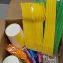 Mimorou 150 Pcs Pastel Scalloped Party Supplies 7in Gold Foil Scalloped Paper Plates 9oz Cups Colorful Disposable Tableware Striped Pastel Rainbow Dinnerware Set for Baby Shower Birthday Wedding