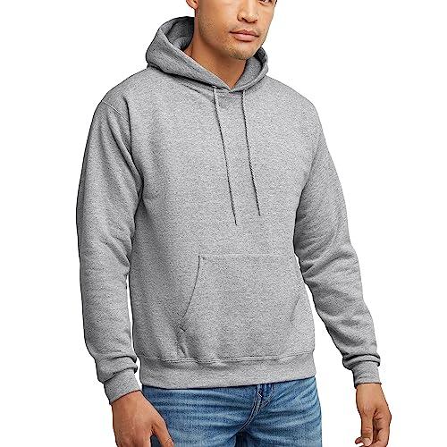 Hanes Men's Pullover EcoSmart Hooded Sweatshirt, Light Steel, X-Large