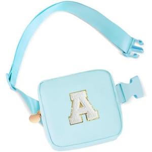 Uygafly Mini Belt Bag Fanny Pack Small Crossbody Bags with Initials Cute Stuff Birthday Gifts for Teenager Girls Trendy Stuff for Teens - A,Blue Bag Set Of 2