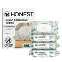 The Honest Company Clean Conscious Multi-Use Wipes, Unscented Hypoallergenic Baby Wipes for Sensitive Skin, 99% Water Plant-Based Compostable Wipes, Geo Mood, 288 Count (72 Count (Pack of 4))