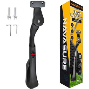 Bike Kickstand 24"-29", Adjustable Height, for Adult Bikes, Kids Bikes, Electric Bikes, Mountain Bikes, Fat Tire Bikes, Motorcycles, Requires 2 Holes in Chain stay (40mm Apart)