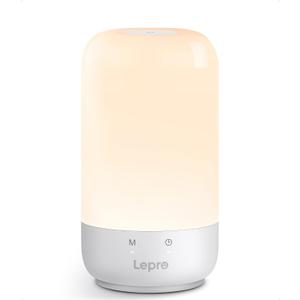 Lepro Table Lamp, Color Changing LED Touch Lamp for Bedroom, RGB and Tunable White 2700K-5700K, 350lm, Dimmable Bedside Nursery Night Light with Auto-Off Timer, Soft Warm White Mood Lighting, Silver
