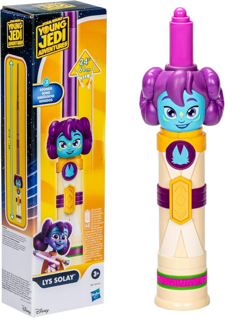STAR WARS Young Jedi Adventures LYS Solay Purple Electronic Lightsaber, Toys, Preschool Toys for 3 Year Old Boys & Girls 