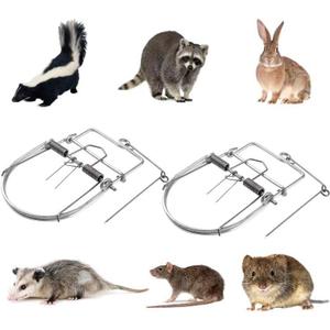 2 Pack Small Animal Traps Mouse Trap,Spring Trapt Rodent Cage,Suit for Rat,Reusable