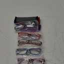 Kerecsen Reading Glasses 5 Pairs Fashion Ladies Readers Spring Hinge with Pattern Print Eyeglasses for Women (5 Pack Blue, 0.75) (Mix Color -3)