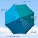 Blissun 9' Outdoor Patio Umbrella, Outdoor Table Umbrella, Yard Umbrella, Market Umbrella with 8 Sturdy Ribs, Push Button Tilt and Crank