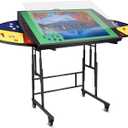 Tilting Puzzle Table with 6 Drawers-1500 Piece,Adjustable Metal Puzzle Board with Angle & Height Portable Jigsaw Puzzle Tables with Legs for Adults (Black)