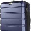 KROSER Hardside Expandable Carry On Luggage with Spinner Wheels & Built-in TSA Lock, Durable Suitcase Rolling Luggage with USB Port, Carry-On 20-Inch, Navy