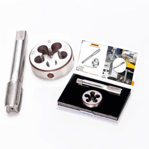 M18 x 1.5mm Metric Tap and Die Set, M18 x 1.5mm High-Speed Steel Machine Round Tap Die Set, Right Hand Thread Tap and Round Thread Die Tool