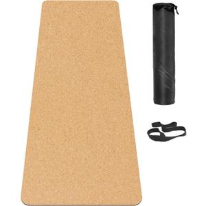 Cork Yoga Mat, with Cork Material as The Front and TPE as The Bottom of The Non-Slip Fitness Mat, Suitable for All Types of Yoga and Fitness Activities