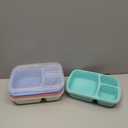 Bento Box Adult Lunch Box 4 Pack Lunch Containers 3-Compartment Reusable Food Storage Snack Containers Dishwasher Safe Stackable for Work & Travel