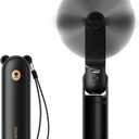 JISULIFE Handheld Mini Fan, 3 IN 1 USB Rechargeable Portable Fan [12-19 Working Hours] with Power Bank, Flashlight, Pocket Design for Travel/Summer/Concerts/Lash, Gifts for Women (Black), Small