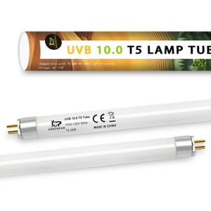 T5 10.0 UVB Light Bulb for Reptiles, 24W HO UVB Reptile Lamp Bulb, 2 Pack 22 Inch UVA UVB Fluorescent Lamp Tube for Bearded Dragon Leopard Gecko Tortoise Lizards