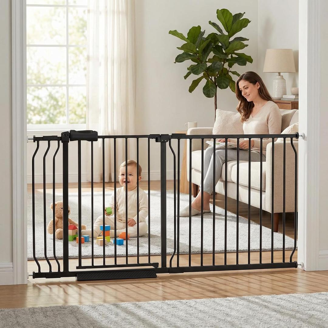 62-67 Inch Extra Wide Baby Gate Pressure Monuted for Doorways