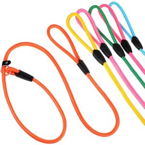 6 Piece Set Premium No - Pull Slip Lead Dog Leashes - 5FT Heavy - Duty Rope for Small & Medium Dogs in a Vibrant 6 - Color Collection