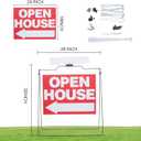 Open House Signs for Real Estate, A-Frame Yard Sign with 4 Pack 32'' x 28'' Corrugated Plastic, Durable Outdoor Real Estate Sign Holder for Sidewalk, Foldable House for Sale Sign by Owner