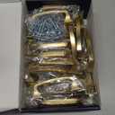 Ravinte 30 Pack Solid 3" Square Foot Arch Pulls Kitchen Cabinet Handles Champagne Bronze Drawer Pulls Kitchen Cabinet Hardware for Cupboard Handles (3 Inch Hole Center)