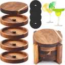 Margarita Salt Rimmer Set, 5-Tier Acacia Salt Rimming for Cocktails, Bartender Accessories & Home Bar Gifts, Complete Margarita Kit for Christmas Valentine's Day Party