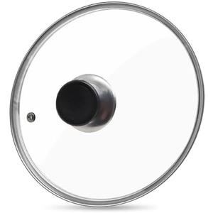 10.25 Inch Glass Lid for Frying Pan Tempered Glass Pot Lid with Stainless Steel Rim for 10.25 Inch Frying Pan Wok Pot Skillet (10.25 Inch)