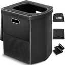Portable Toilet for Adults, Foldable Camping Toilet with Soft & Comfortable Leather Seat,Hold Up to 400lbs, Height 16.5in for Camping, Car/Road-Tripping
