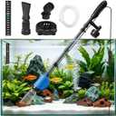 FOUSIUTIM 6in1 Electric Aquarium Gravel Cleaner – 530GPH Powerful Fish Tank Vacuum with Water Changer, Sand Washer & Debris Remover, Quiet 32W Pump with Telescopic Pole for Freshwater (Blue)