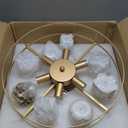 Modern Flower Elegant Glass Chandelier 20" Luxury 6 Lights Gold Chandelier Light Fixture for Living Dining Room Kitchen Entryway Bedroom Foyer, E12