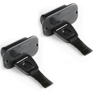 Retractable Rod Straps for Fishing Rods, Gunwale/Deck Mount Self-Retracting Tie-Down Straps, F14200 Rod Saver Strap Fishing Rod Holder, Fishing Pole Holders for Boat Deck, Black