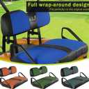 Golf Cart Seat Covers for EZGO TXT 1994-2013 Front Seat Covers Thicken Breathable Mesh with Vinyl Leather Fits OEM Ordinary Cushion Covers No Nail Gun Easy to Install Black & Blue