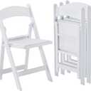KAIHAOWIN Resin Folding Chairs 4 Pack Foldable Chair with Vinyl Padded Seat Indoor Outdoor for Events Party Wedding-White