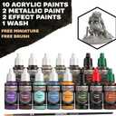 The Army Painter, GameMaster: Wandering Monsters Role-playing Paint Set, 15x18 ml Fanatic Acrylic Paints, incl. Metallics, Wash, Primer, 1 Brush & 1 Free Miniature - For Warhammer & Dnd