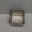 Monarch Abode Tissue Box Cover Square  Handcrafted Border Embossed Pewter Metal Tissue Holder Box for Bathroom Accessory, Aesthetic Decorative Facial Napkin Cube for Modern Home Decor