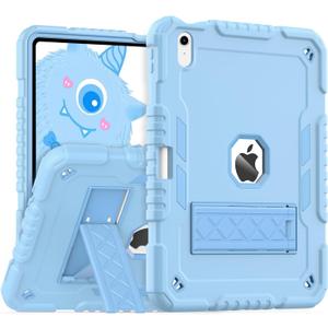 for iPad (A16) Case 11th Generation 11 inch 2025 / iPad 10th Generation 10.9 inch 2022, Heavy Duty Durable i Pad 11/10 Gen Cover with Pencil Holder/Stand (Light Blue)