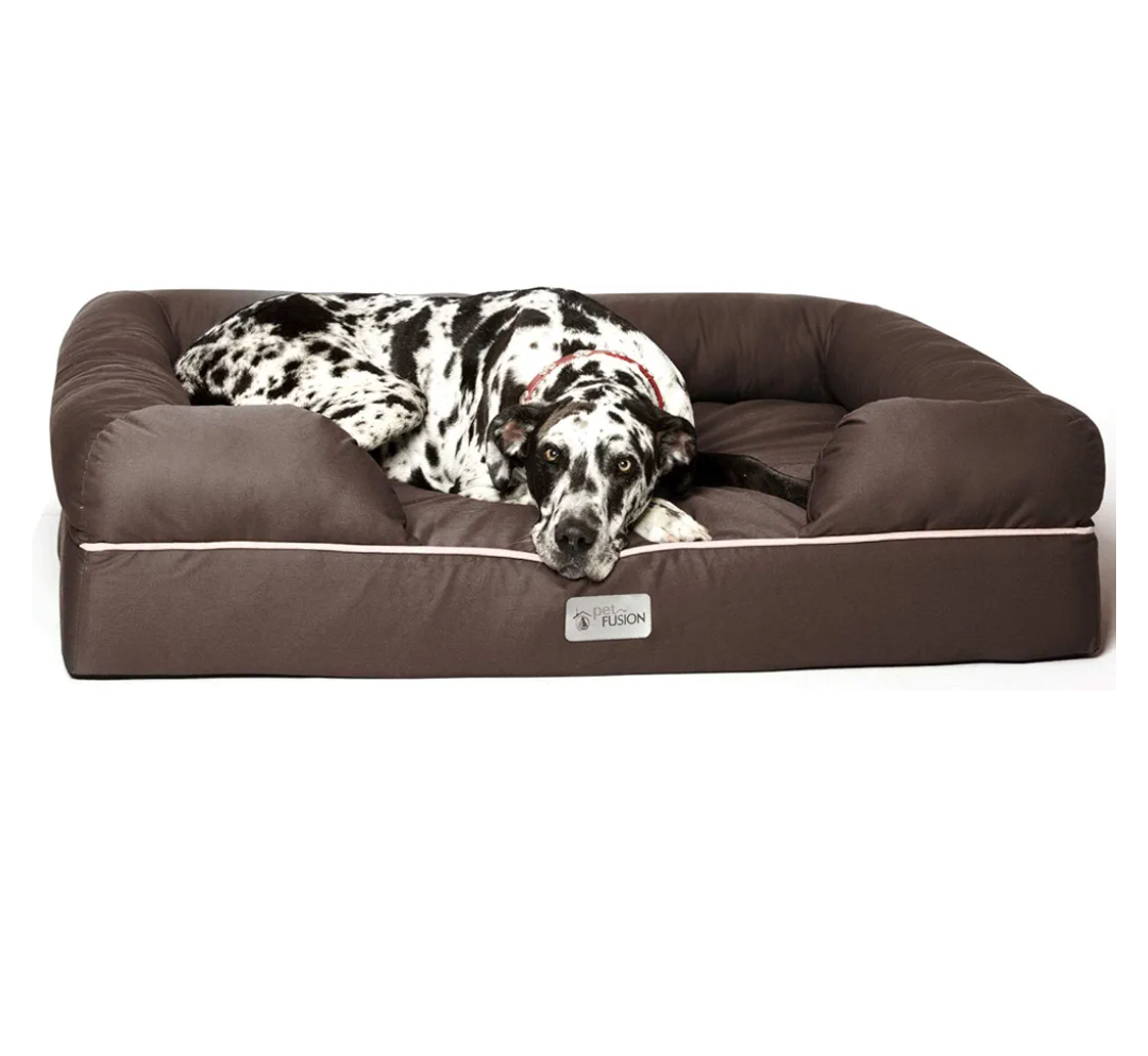 PetFusion Ultimate Dog Bed, Orthopedic Memory Foam, Multiple Sizes/Colors, Medium Firmness Pillow, Waterproof Liner, YKK Zippers, Breathable 35% Cotton Cover,Brown, XXL Jumbo (50x40")