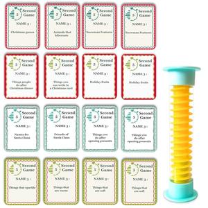 MLOLM Christmas 5 Second Game 108 Simple Question Christmas Party Games Cards Digital Timer and 5 Second Hourglass New Year Question Card Games for Adults Family Party Game