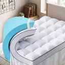 Twin 4 Inch Dual Layer Memory Foam Mattress Topper, Cooling Gel Pad