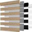 MoDanCeQ Cordless Zebra Blinds for Windows, Brown, 35" W x 72" H