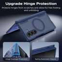 Ruky for Z Fold 7 Case with Front Privacy Screen Protector, ZFold 7 Case with Hinge Protection [Compatible with MagSafe] Protective Translucent Hard Magnetic Phone Case for Galaxy Z Fold 7, Blue