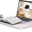 Wall Mounted Folding Desk 23.6 x 15.7, Drop Down Table with Metal Collapsible Brackets, Folding Wall Table for Small Spaces, Home, Office, Kitchen, Laundry Room-White