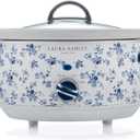 Laura Ashley Slow Cooker 3.7 Quart - Large Slow Cooker 3.7 QT for 4 to 5 People - Energy Efficient Slow Cookers with 3 Heat Settings - Dishwasher Safe Removeable Ceramic Crock & Tempered Glass Lid