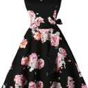 Dressever Women's 50s 60s Vintage Sleeveless Cocktail Party Dress with Pockets, XXL