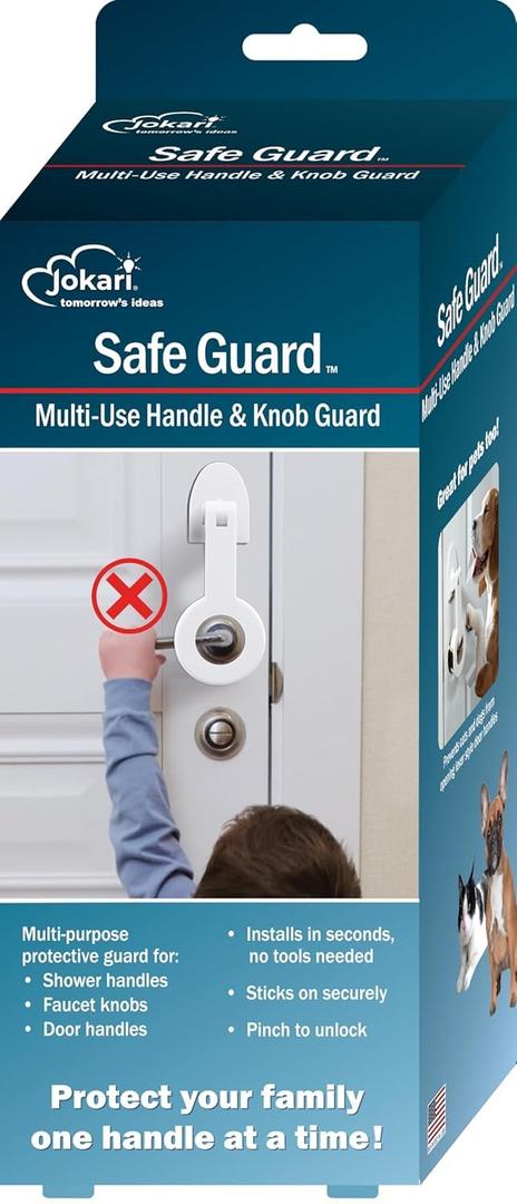 Jokari Child Safety Guard Multi-Use Lock for Sink, Shower, and Door Knobs Prevents Hot Water Burns and Unsupervised Access Easy Install Childproof Protection for Home Safety