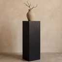 Cinnvoice Wood Cube Display Pedestal Stand 12 x 12 x 40 Inch Black Rustic Sculpture Riser Portable Indoor Plant Stand Mini Table for Sculpture Plant Gallery Pedestal Store Home Party Event Decor
