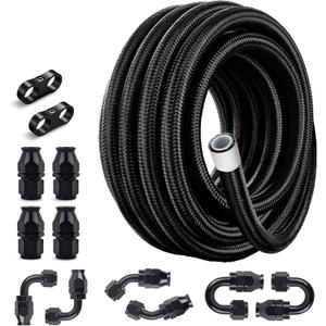 EVIL ENERGY 8AN PTFE Fuel Line Kit,E85 Nylon Braided Fuel Hose 20FT AN8 PTFE Fuel Line Hose(12/32 Inch ID) (Black) EVIL ENERGY 8AN PTFE Fuel Line Kit,E85 Nylon Braided Fuel Hose 20FT AN8 PTFE Fuel Line Hose(12/32 Inch ID) (Black)