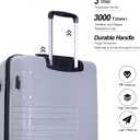 Tripcomp Luggage 3 Piece Sets Suitcase Set with Double Spinner Wheels, Lightweight Carry On Hardside Travel Luggage with TSA Lock, (20/24/28) (Silver)