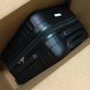 Amazon Basics 21" Hardside Carry-On Luggage with Spinner Wheels, Expandable for Up to 25% More Space, Scratch-Resistant Hard Shell, Telescoping Handle, Black