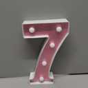 LED Marquee Numbers, Small Light Up Numbers for Party, 8.58 Inch Battery Powered Lighted Number for Birthday, Night Light, Table or Home Decor (Pink Glitter, Number 7)