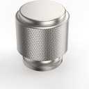 Asidrama 10 Pack Brushed Satin Nickel Kitchen Cabinet Knobs - Knurled Dresser Drawer Cabinet Hardware Zinc Knobs for Dresser Drawers (Single Hole Knob)